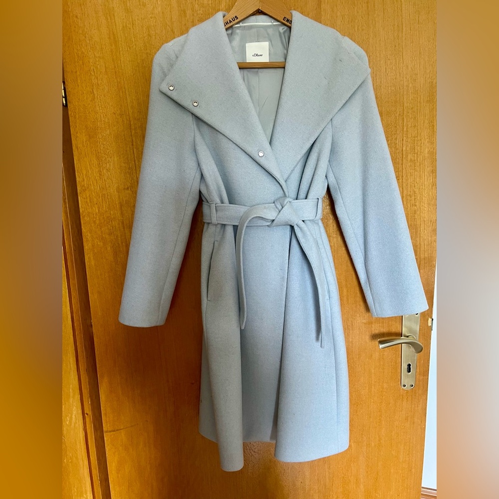 s.Oliver Elegant Light Blue Women's Coat